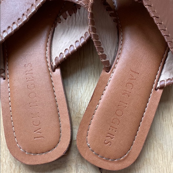 Jack Rogers Brown Leather Women's Sandals. Cross - Picture 3 of 5